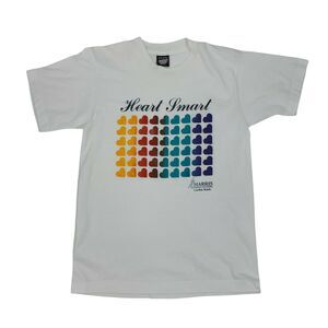 Vintage Harris Fitness Heart Smart T Shirt Adult Size M White Short Sleeve 90s